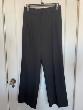 Mango Black Wide-Leg Dress Pants